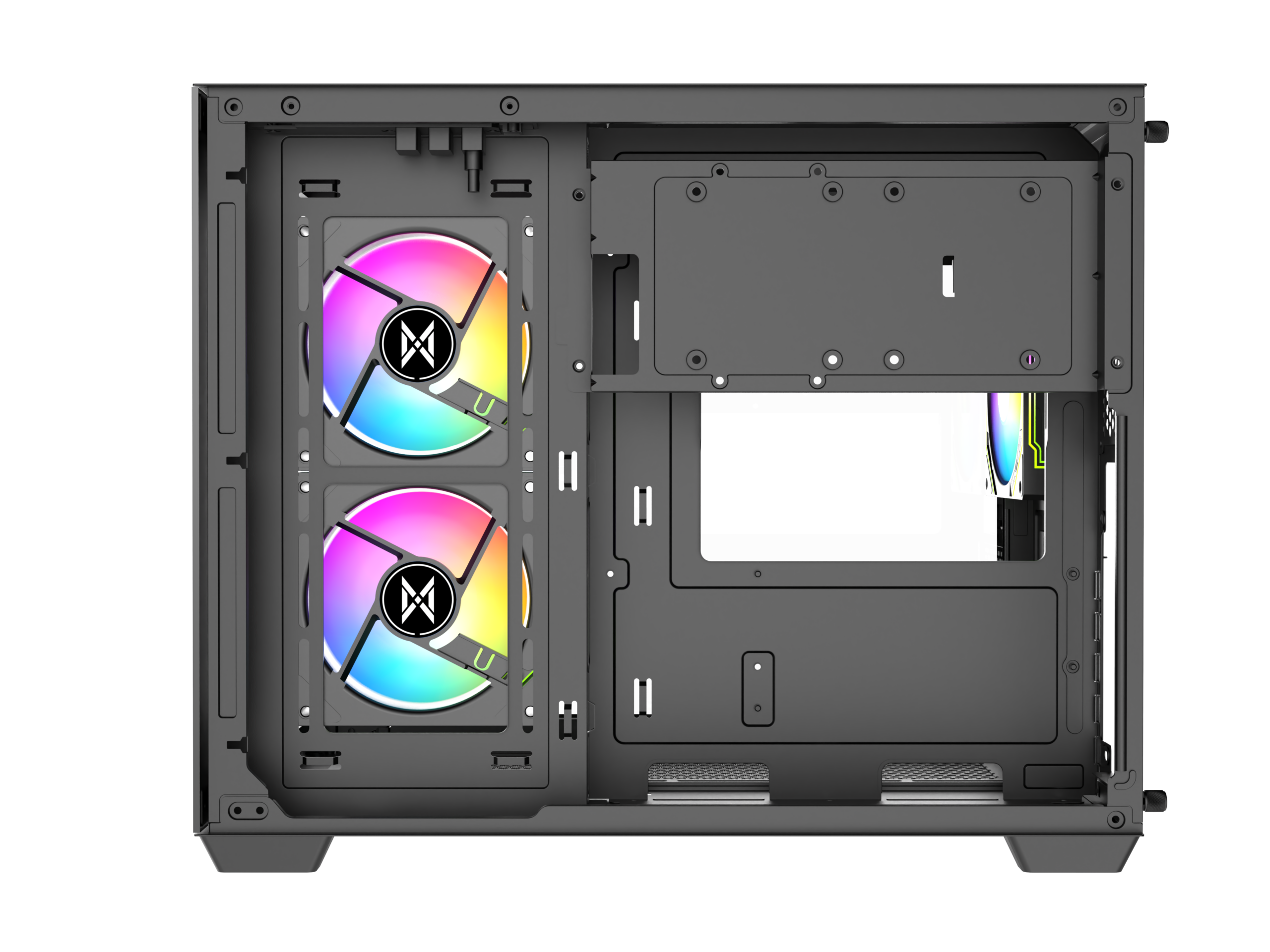 XERO BEYOND MATX PC CASE BLACK - Back Panel View