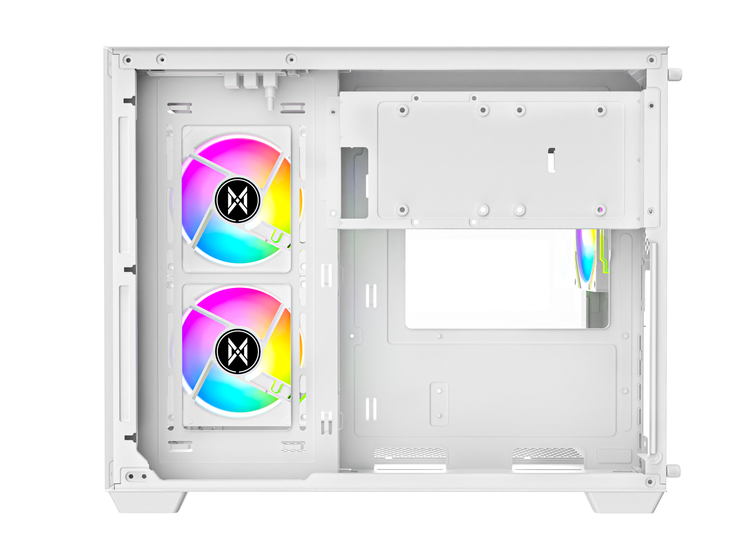 XERO BEYOND MATX PC CASE WHITE - Back Panel View